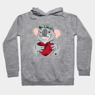 Koala with Eucalyptus Crown Hoodie